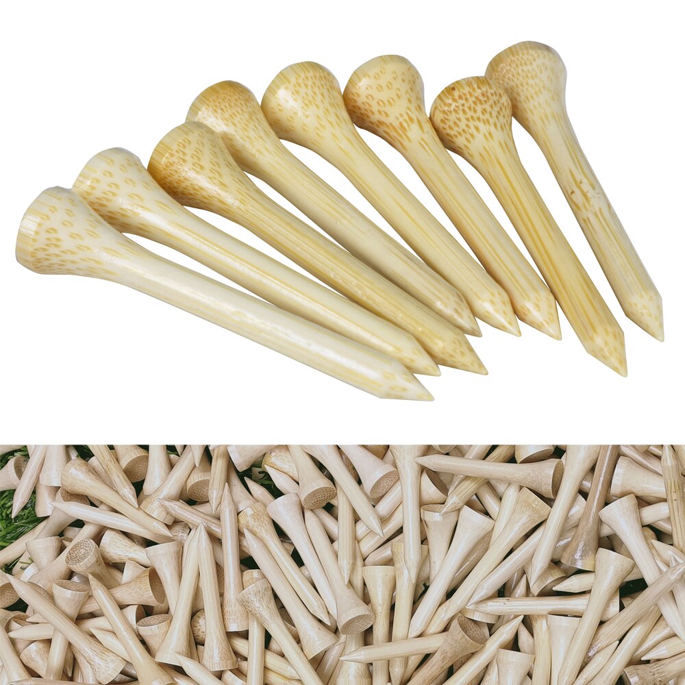 100Pcs High Quality Bamboo Golf Tees, 4 Available Sizes