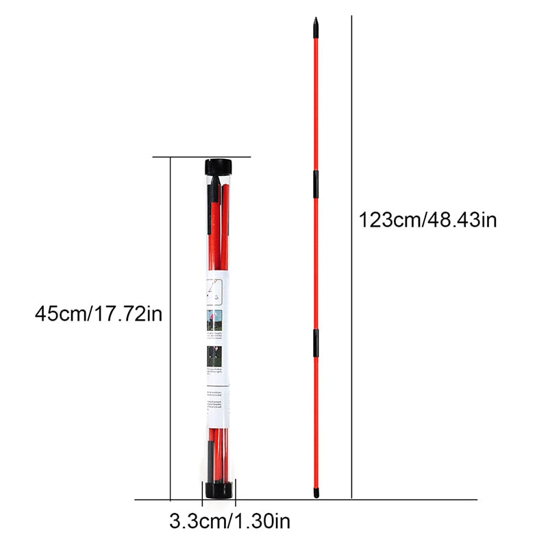 2Pc, 3-sections, Portable Folding Golf Training Sticks