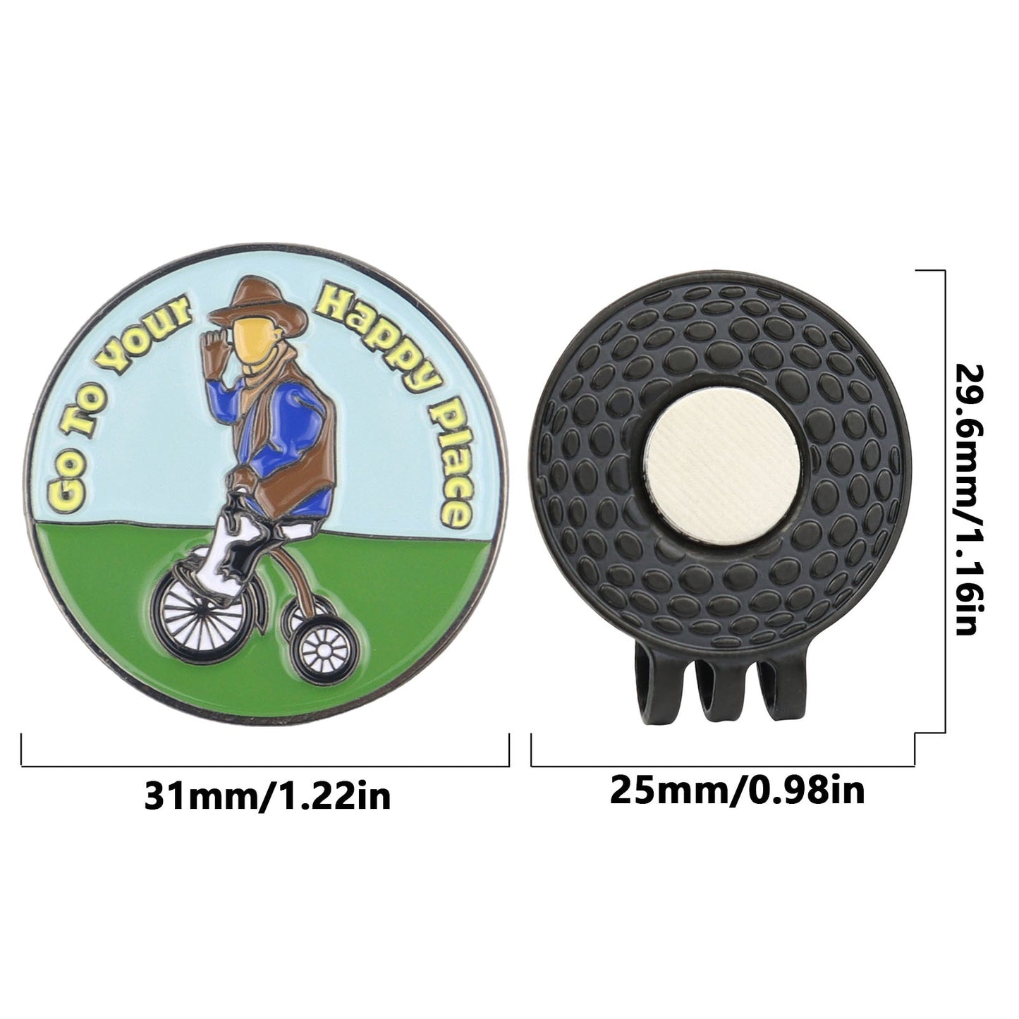 Magnetic Golf Hat Clip With Ball Marker