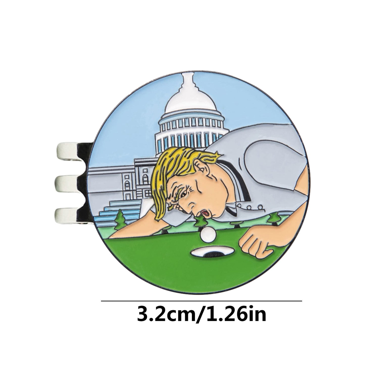 Magnetic Golf Hat Clip With Ball Marker