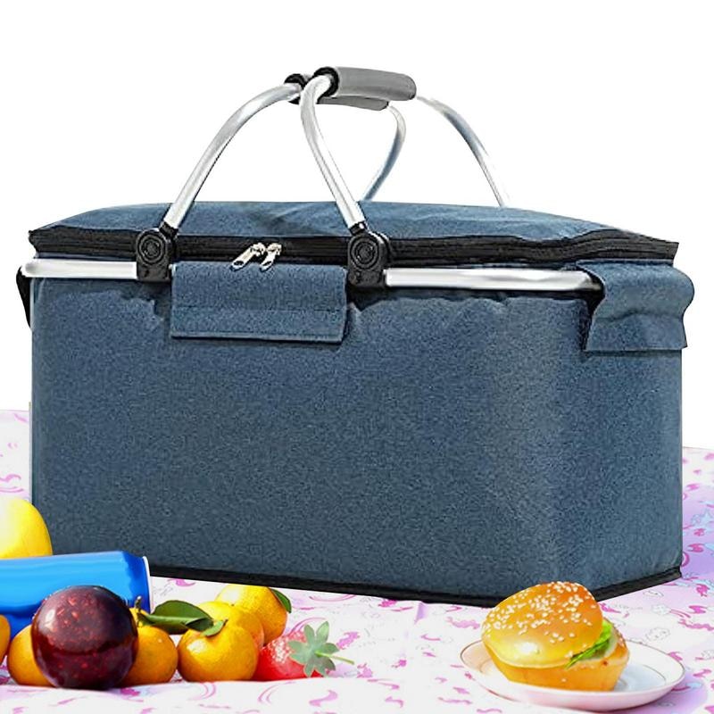 26L Golf Cart Portable Cooler, Large Capacity, Multifunctional Folding Picnic Basket