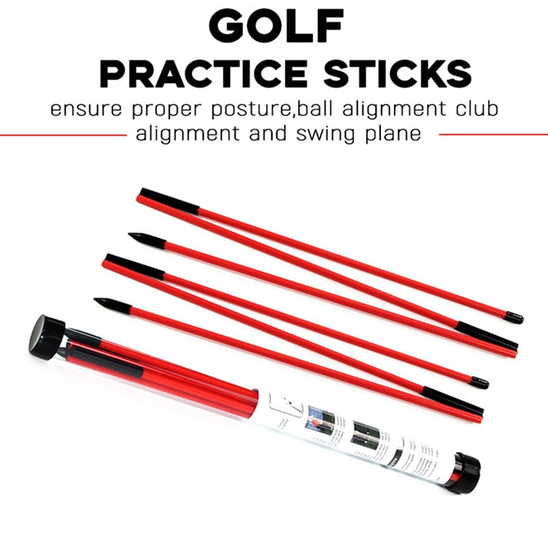 2Pc, 3-sections, Portable Folding Golf Training Sticks